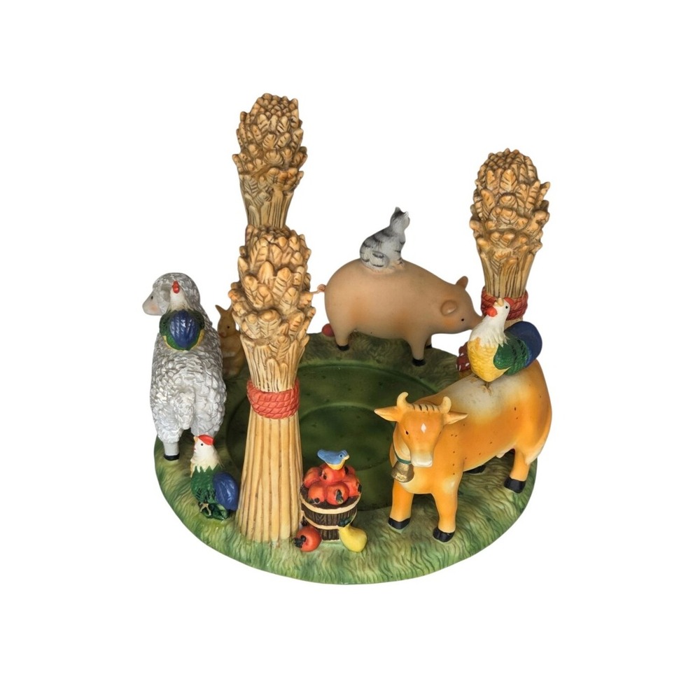 Partylite Farm Animals Ceramic Candle Holder Pig Sheep Cow Rooster Susan Winget